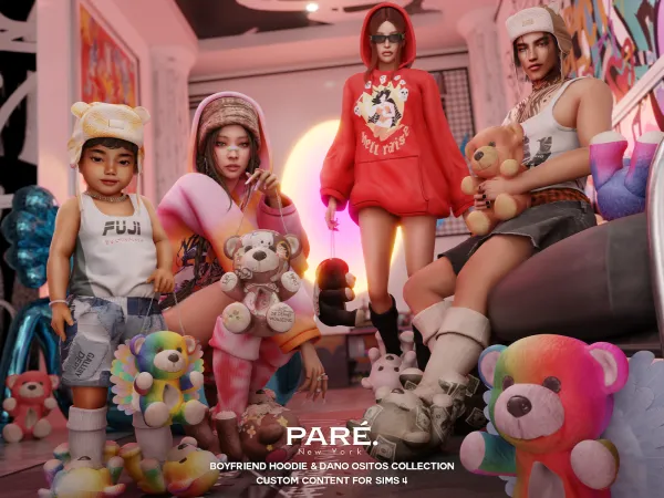 Alpha PARE Boyfriend Hoodie Dano Ositos Collection by bergdorfsims - The Sims 4 Custom Content
