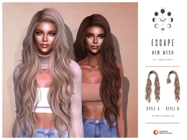 ESCAPE HAIR BY nightcrawlersims