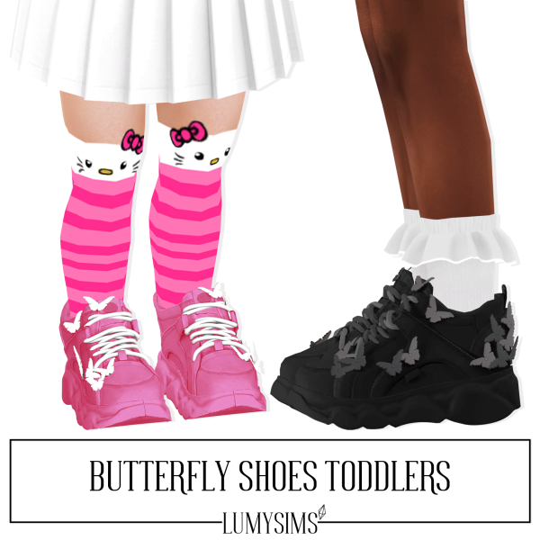 Alpha BUTTERFLY SHOES TODDLERS by lumysims - The Sims 4 Custom Content