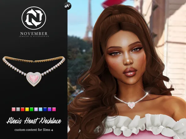 Alpha November Alexis Heart Necklace - The Sims 4 Custom Content