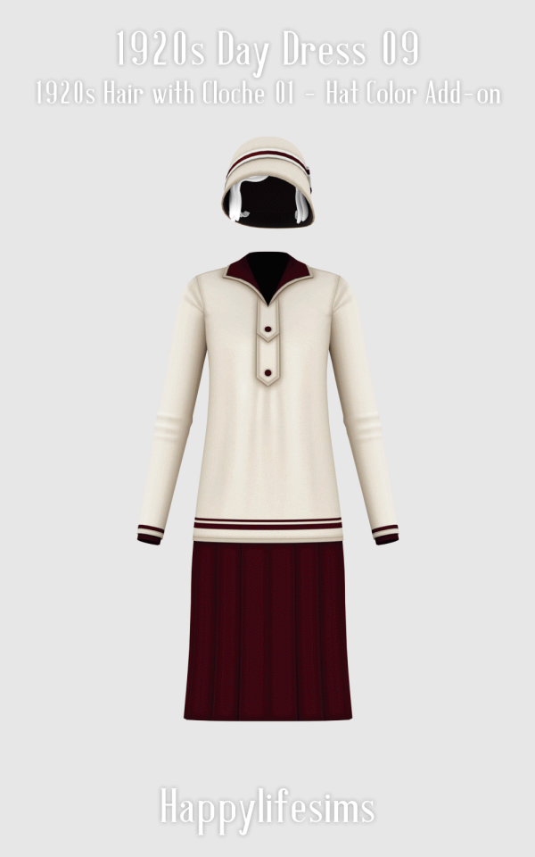 Mix [Lonelyboy] 1920s Female Fashion Set 01 by simsfinds - The Sims 4 Custom Content