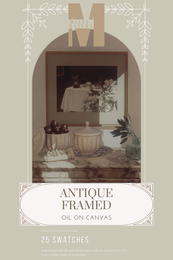 Alpha Antique Framed Oil on Canvas by simsfinds - The Sims 4 Custom Content