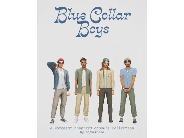 Maxis Match blue collar boys - The Sims 4 Custom Content