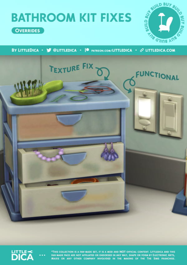 Maxis Match Bathroom Clutter Kit Fixes by simsfinds - The Sims 4 Custom Content