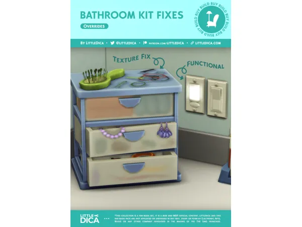 Maxis Match Bathroom Clutter Kit Fixes by littledica - The Sims 4 Custom Content