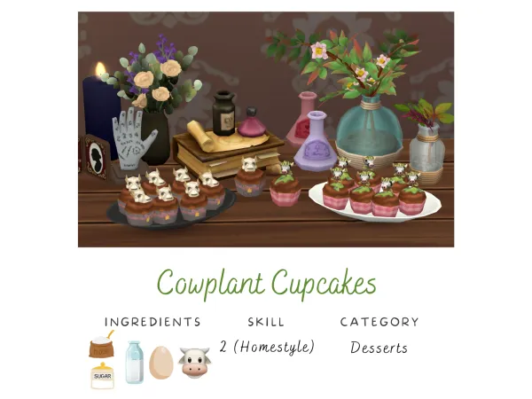 Maxis Match Cowplant Cupcakes Set Dead or Alive by TianaSims - The Sims 4 Custom Content