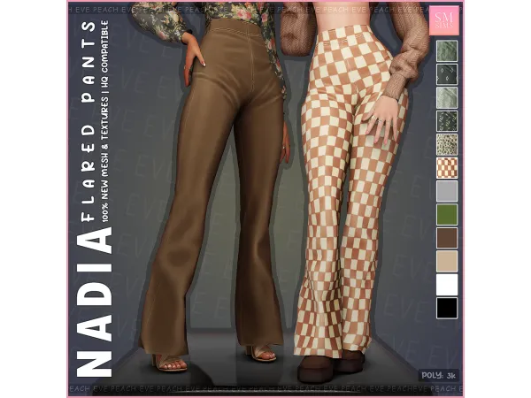 Alpha Nadia Flared Pants - The Sims 4 Custom Content