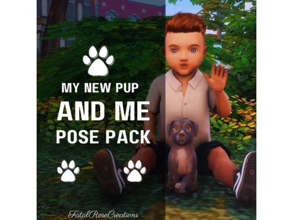 Mix My New Pup and Me Pose Pack - The Sims 4 Custom Content