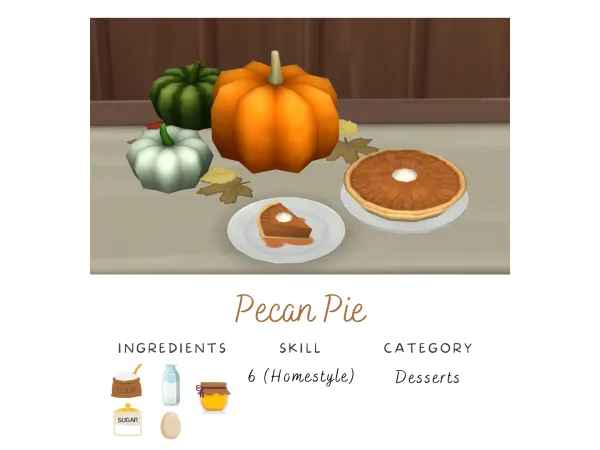 Maxis Match Pecan Pie by TianaSims - The Sims 4 Custom Content