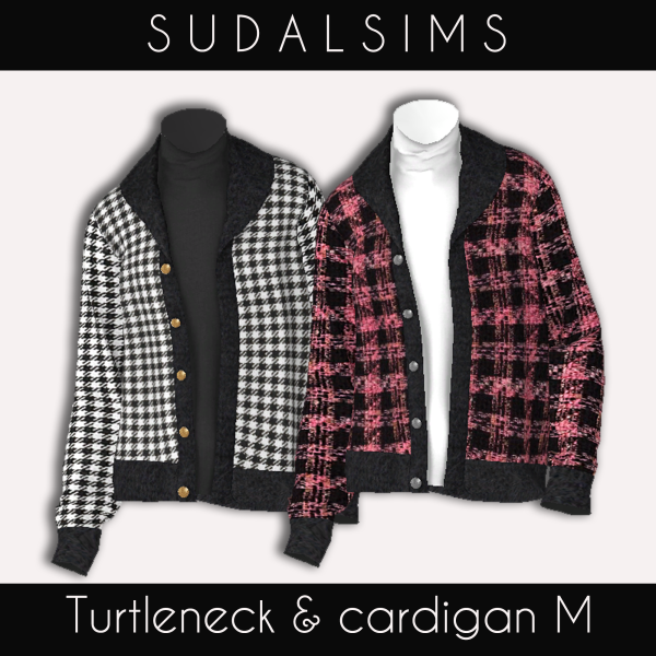 Alpha [sudal] Turtleneck cardigan M sims by simsfinds - The Sims 4 Custom Content