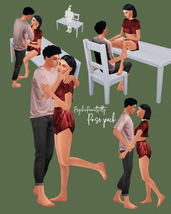 Mix POSES COUPLE 6 by psychicpeanutkitty - The Sims 4 Custom Content