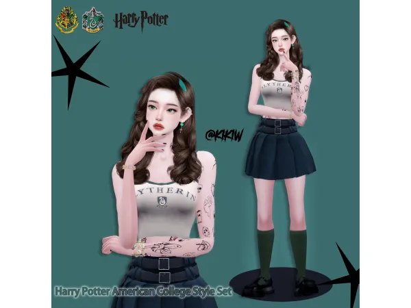 Alpha [KIKIW]Harry Potter American College Style Set by KIKIW - The Sims 4 Custom Content