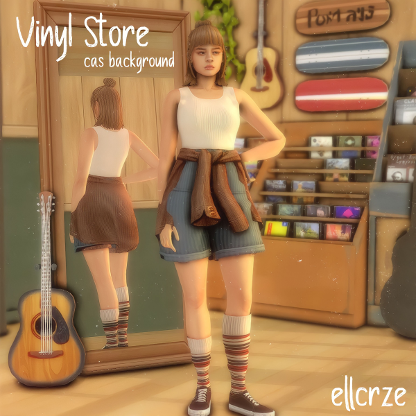 Maxis Match CAS Background Vinyl Store by simsfinds - The Sims 4 Custom Content