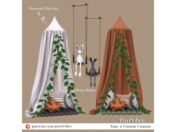 Alpha Dreamy Tent and Bunny Hanger - The Sims 4 Custom Content