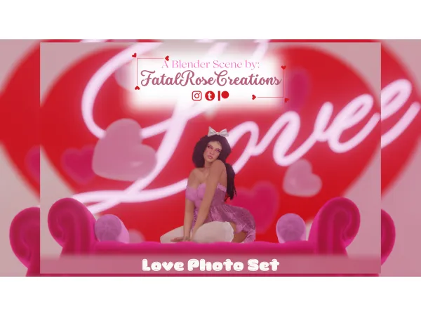 Alpha Love Photo Set by Fatal Rose Creations - The Sims 4 Custom Content