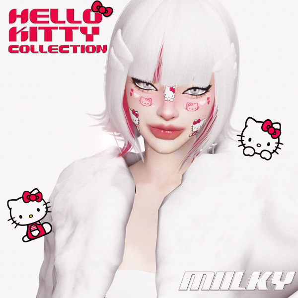 Mix ʜᴇʟʟᴏ ᴋɪᴛᴛʏ ᴍᴀᴋᴇᴜᴘ ᴄᴏʟʟᴇᴄᴛɪᴏɴ ฅᐠ ᐟฅ by simsfinds - The Sims 4 Custom Content