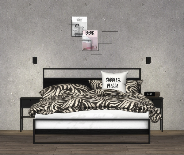 Alpha Recolor of novvvas Kalehouse Floorbed Blanket 2 Pillow 4 by simsfinds - The Sims 4 Custom Content
