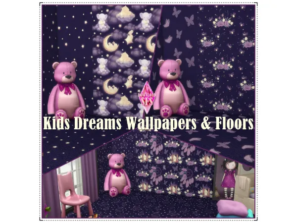 Maxis Match Kids Dreams Wallpapers Floors by Annett's Sims 4 Welt ASW - The Sims 4 Custom Content