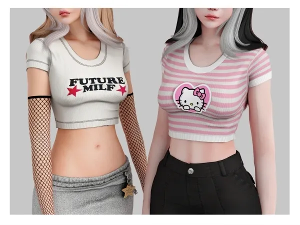 Alpha Alpha NON tee Babyetears - The Sims 4 Custom Content