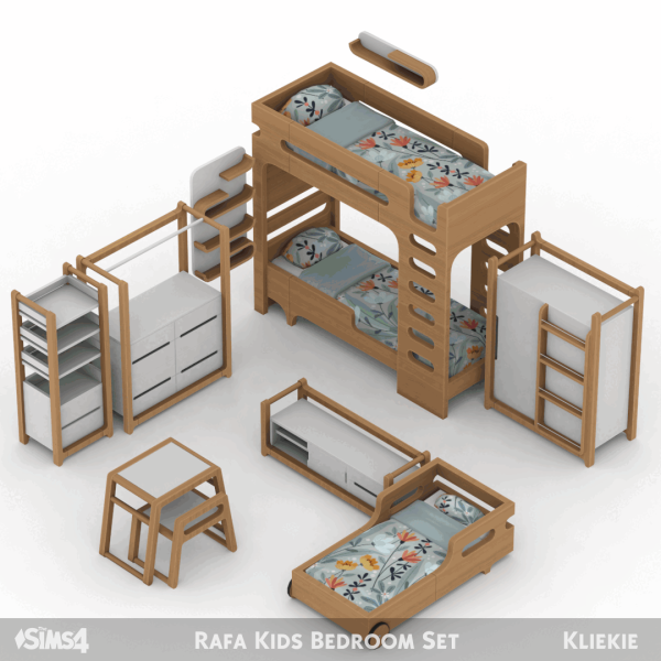 Maxis Match Rafa Kids Bedroom Set by simsfinds - The Sims 4 Custom Content