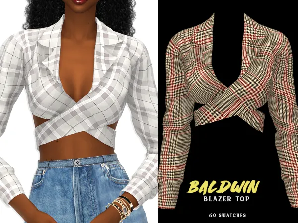 Alpha Baldwin Blazer Top - The Sims 4 Custom Content