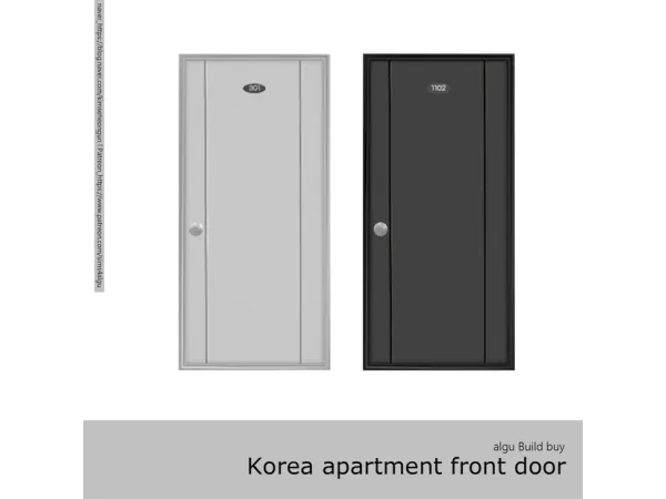 Maxis Match [algu] Korea apartment front door by algu - The Sims 4 Custom Content