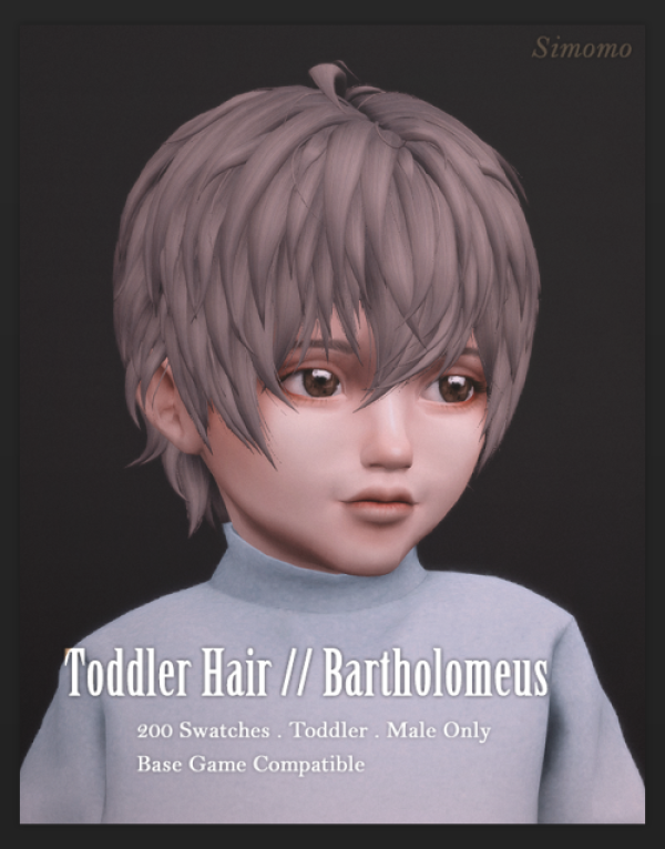 Maxis Match Bartholomeus Hair [Toddler Conversion] by simsfinds - The Sims 4 Custom Content