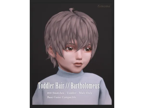 Maxis Match Bartholomeus Hair [Toddler Conversion] by Simomo - The Sims 4 Custom Content