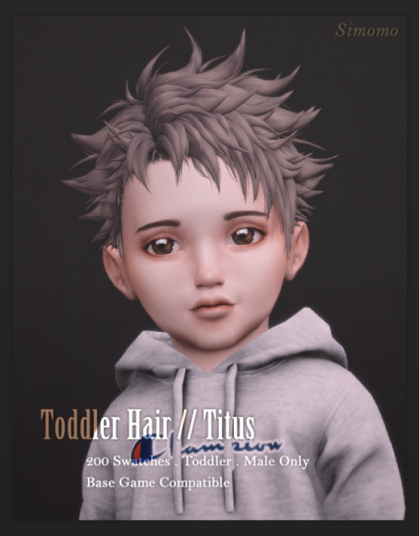 Maxis Match Titus Hair [Toddler Conversion] by simsfinds - The Sims 4 Custom Content