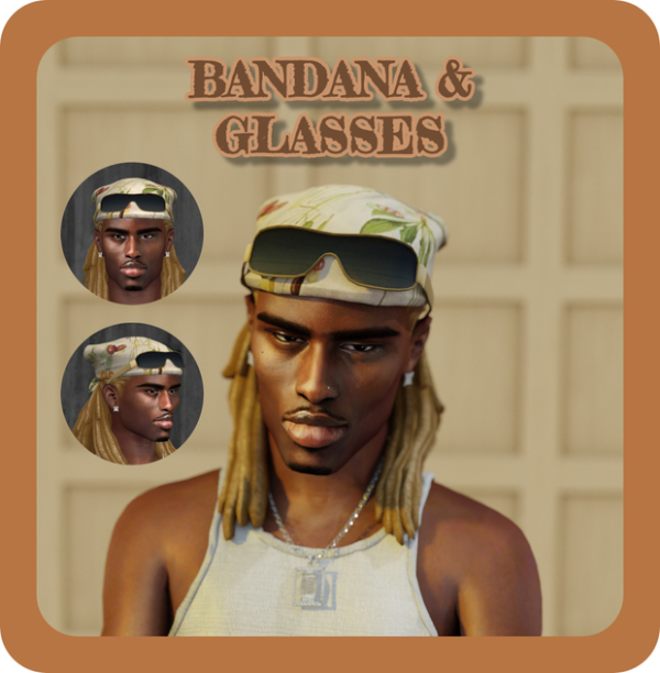 Alpha BANDANA GLASSES by simsfinds - The Sims 4 Custom Content