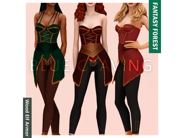 Alpha Blue Craving Wood Elf Armor - The Sims 4 Custom Content