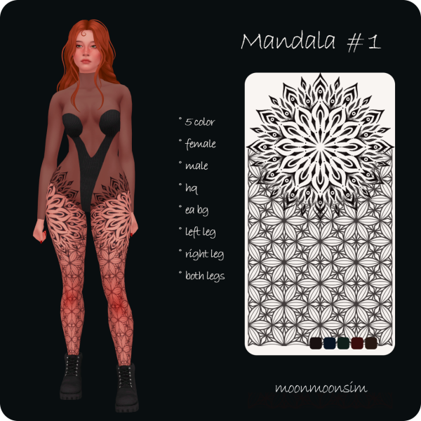 Mix MANDALA TATTOO 1 by simsfinds - The Sims 4 Custom Content
