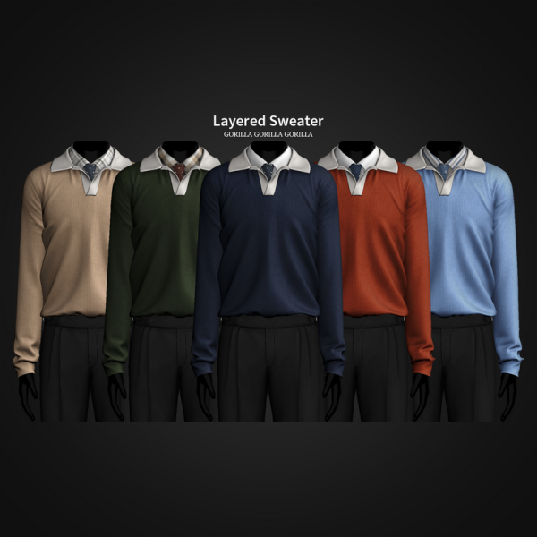 Alpha Layered Sweater by simsfinds - The Sims 4 Custom Content