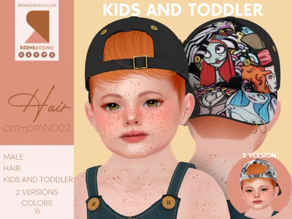 Alpha CMPM HAIR N002 by redheadsims - The Sims 4 Custom Content