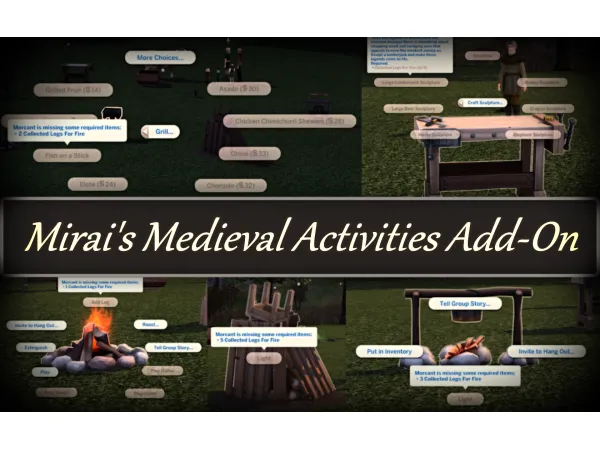 Maxis Match Mirai's Medieval Activities Add On by Vintage Simstress - The Sims 4 Custom Content