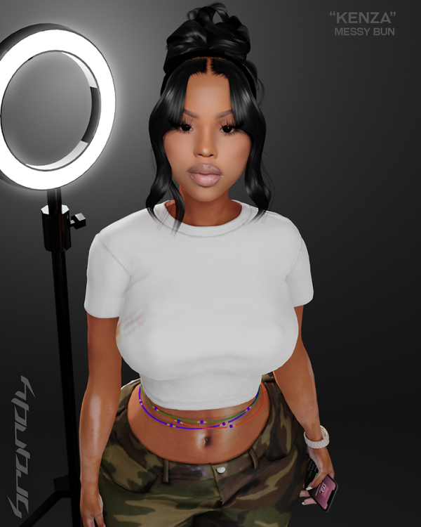 Alpha KENZA Messy Bun by simsfinds - The Sims 4 Custom Content