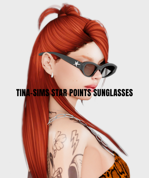 Alpha [TINA SIMS] Star Charm Point Sunglasses by simsfinds - The Sims 4 Custom Content
