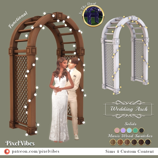 Alpha Wedding Arch by pixelvibes - The Sims 4 Custom Content