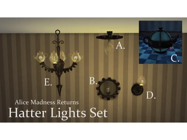 Maxis Match Hatter Lights Set - The Sims 4 Custom Content