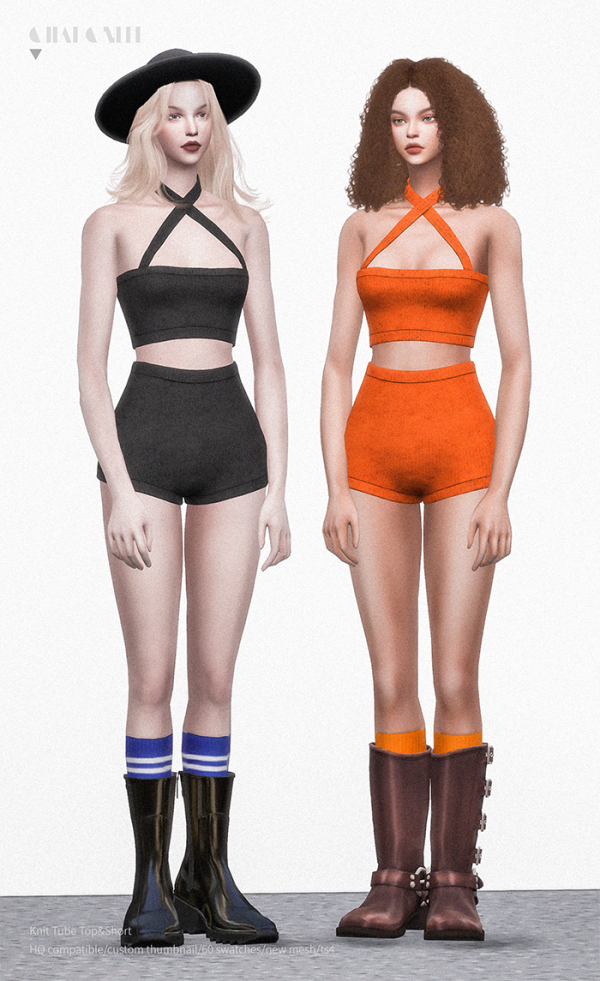 Alpha Knit Tube TopShort by simsfinds - The Sims 4 Custom Content