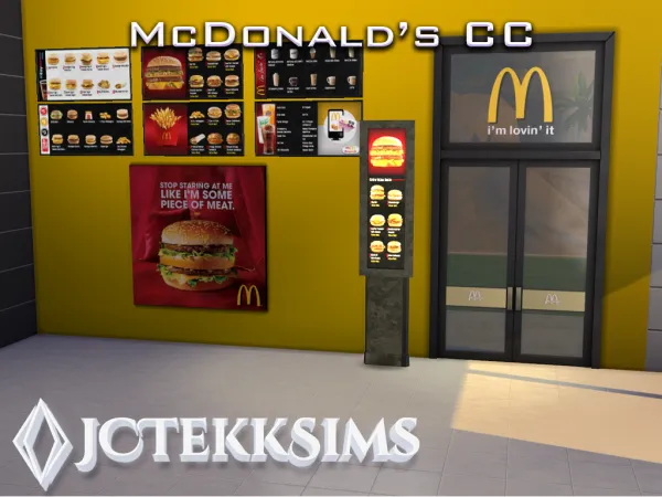 Alpha JCTekkSims McDonald's Custom Content Set by JCTekkSims - The Sims 4 Custom Content