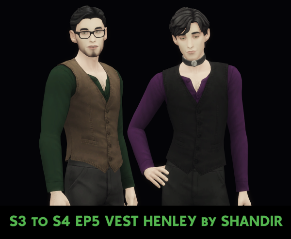 Maxis Match Shandir Vest Henley by simsfinds - The Sims 4 Custom Content