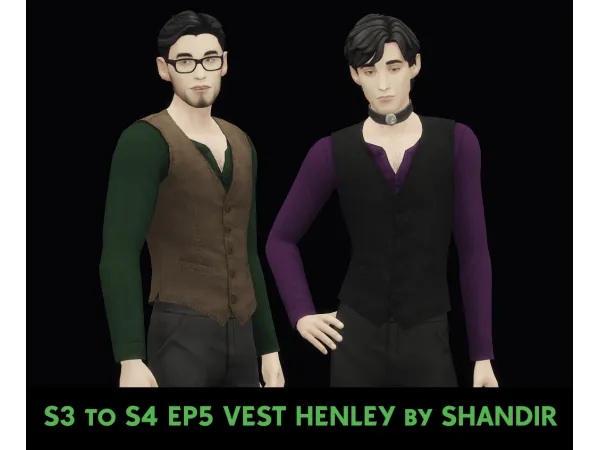 Maxis Match Shandir Vest Henley - The Sims 4 Custom Content