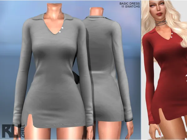 Alpha BASIC DRESS by ruchellsims - The Sims 4 Custom Content