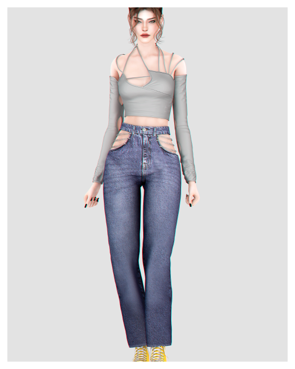 Alpha Cosmic Girl Set by BackTrack - The Sims 4 Custom Content