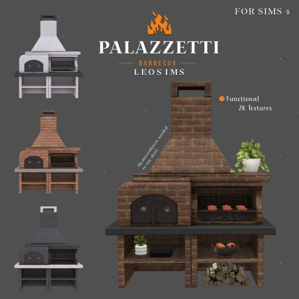Alpha Palazzetti Barbecue by leosims4cc - The Sims 4 Custom Content