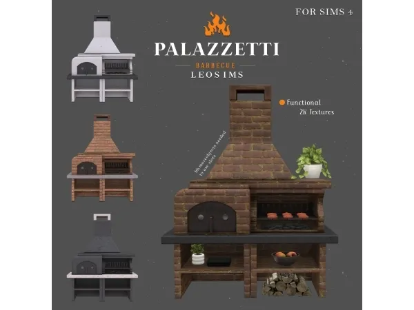 Alpha Palazzetti Barbecue - The Sims 4 Custom Content