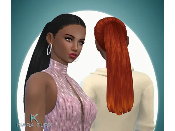 Maxis Match Sarah Ponytail by Kiara Zurk - The Sims 4 Custom Content