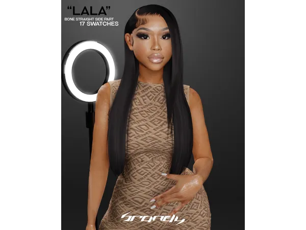 Alpha LALA bone straight side part by brandysimswebsite - The Sims 4 Custom Content