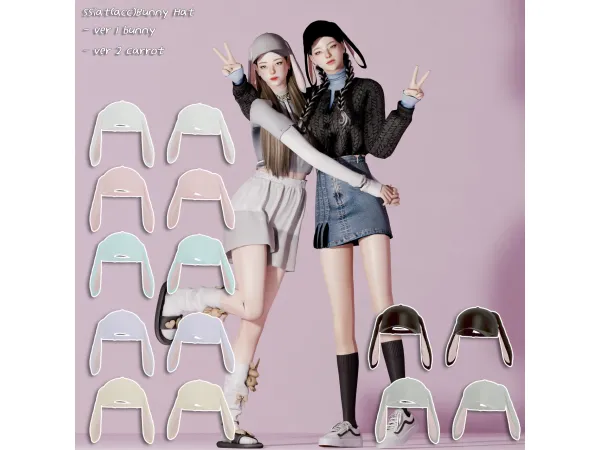 Alpha acc)Bunny Hat ver12 - The Sims 4 Custom Content
